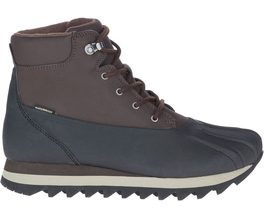 Kozaki Merrell Męskie Brązowe/Czarne - Alpine Brevig Polar Waterproof - 948576-EZI